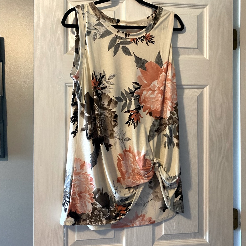Floral Side Knot Top
